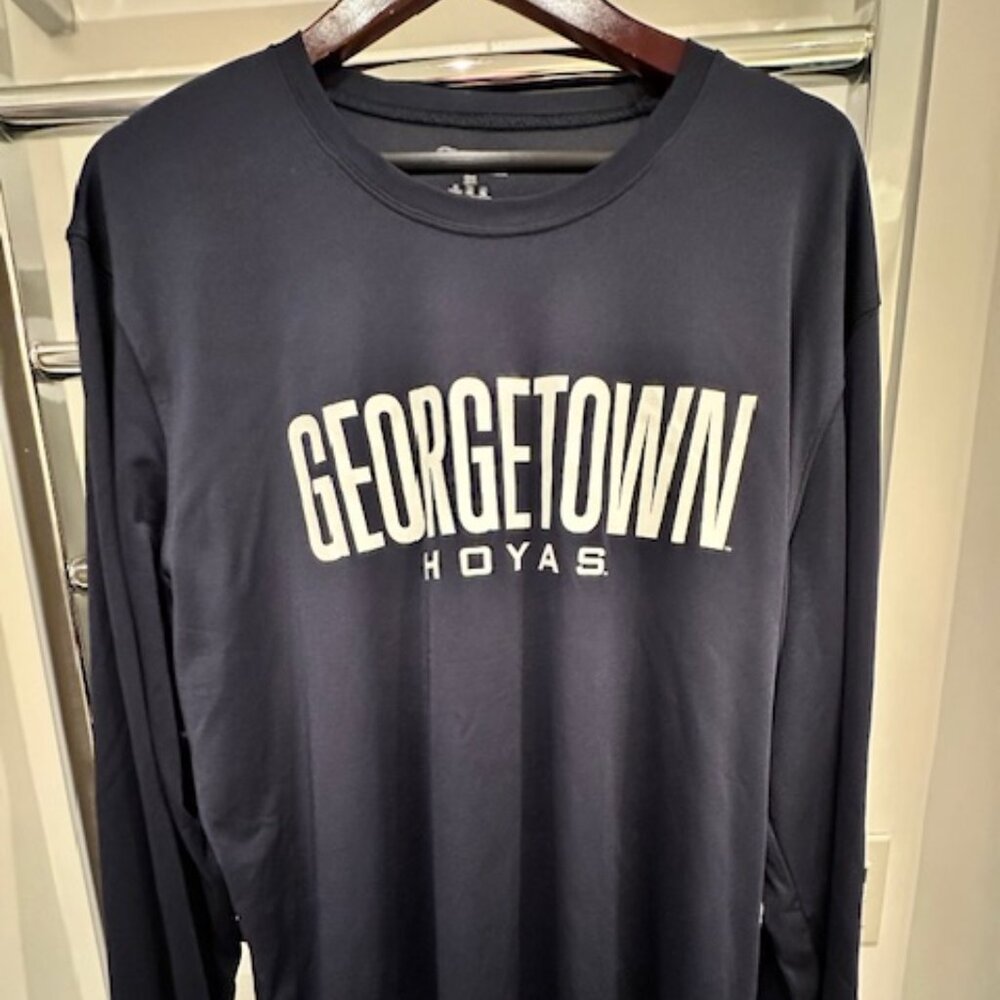 Men's Georgetown Hoyas Navy Dry-Fit Long Sleeve T-Shirt. 2XL